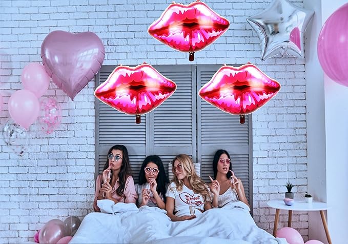 3Pcs Lips Foil Balloons, Bachelorette Bride to Be Engagement Party Decorations - Image 3