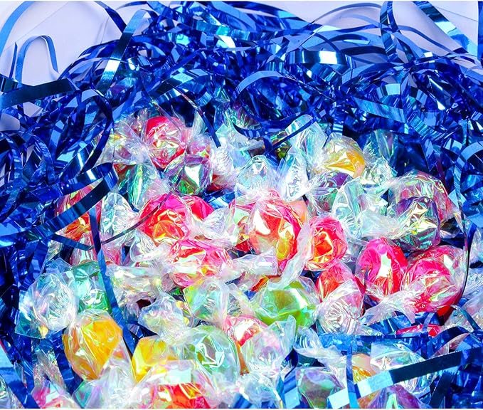 Zwish 150 Gram Sparkly Iridescent Film PP Hamper Shreds & Strands Shredded - Image 4