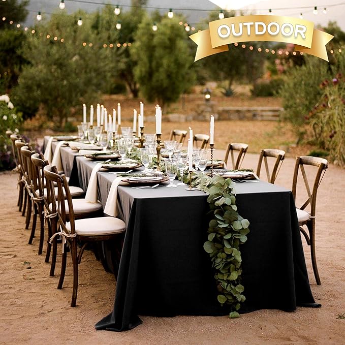 sancua 6 Pack Black Tablecloth 90 x 132 Inch - Image 4