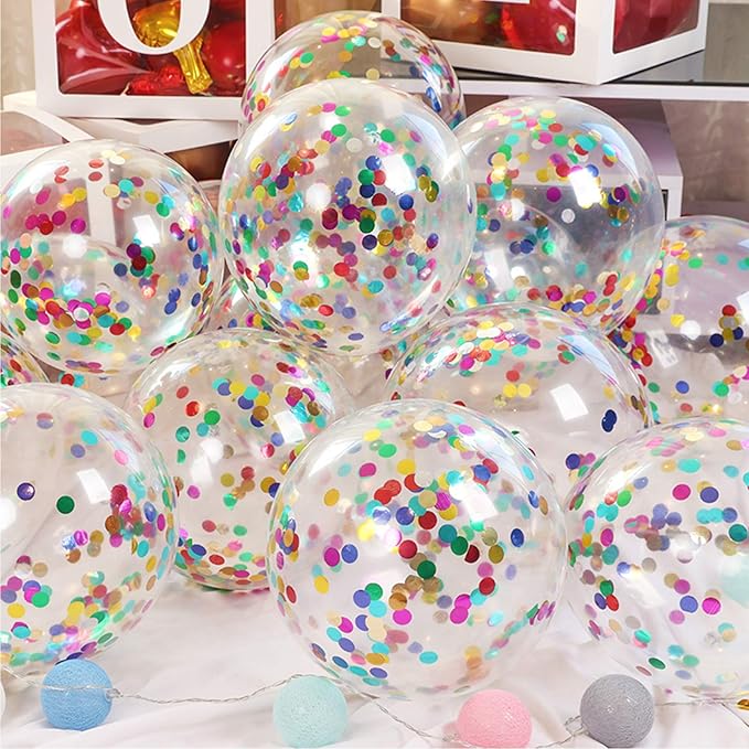 Confetti Balloons 40pack, 12inch Transparent Party Balloons - Image 3