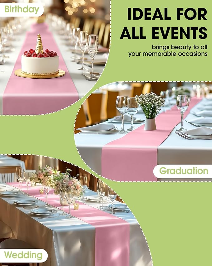 Pureegg Light Pink Plastic Table Runners - Image 6