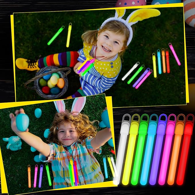 Lewtemi 50 Set 4'' Glow Sticks Bulk, Hallowee Glow in The Dark Party Supplies - Image 5