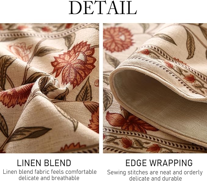 ISAENNE Designer Elegant Linen Table Runner 102 Inches Long, Vintage Orange - Image 5