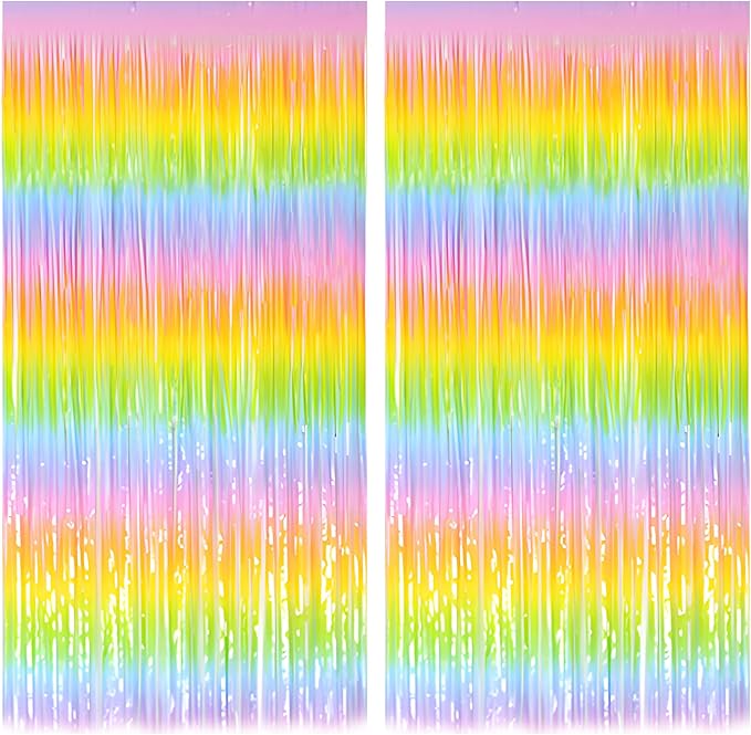 Gradient Pastel Foil Fringe Curtain - Image 7