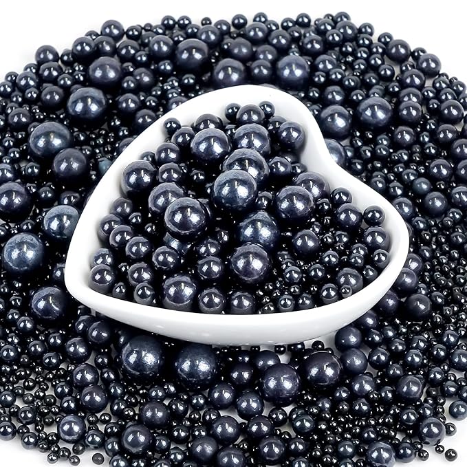 Edible Black Pearl Sugar Sprinkles, 180g/6.35oz, Cupcake Toppers, Cake by Suggozo