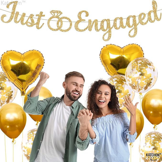 KatchOn, Glitter Gold Just Engaged Banner - Image 7