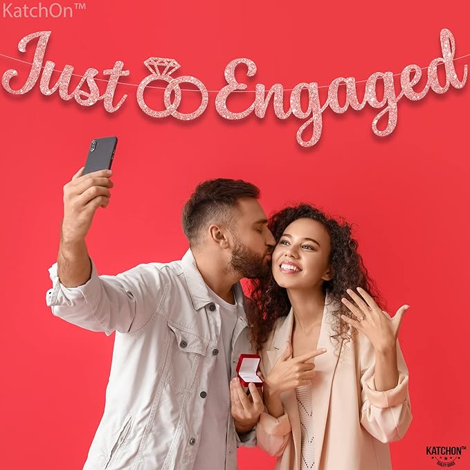 KatchOn Glitter Rose Gold Engagement Banner - Image 9