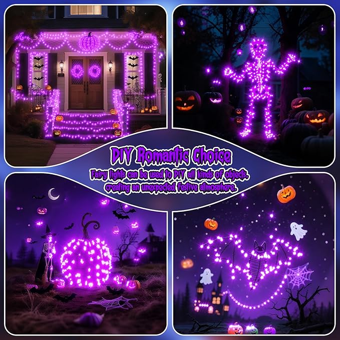 TingMiao Halloween Purple Fairy Lights Battery Operate, 7.2ft 20 LEDs String - Image 5