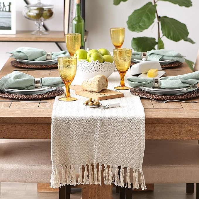 DII Woven Basic Tabletop Collection Chevron Table Runner - Image 4