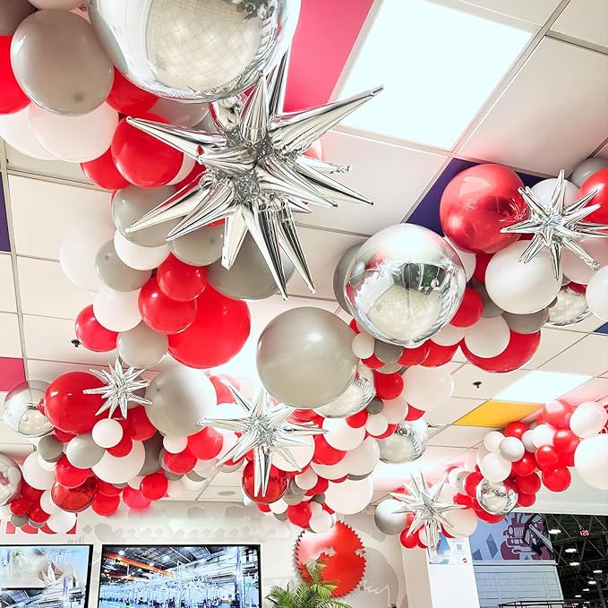 6Pcs Silver Foil Balloons, 22Inch Silver 4D Round Ball Balloon and Explosion - Image 5