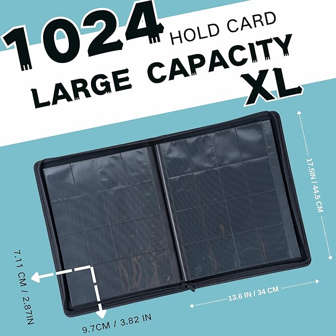 1000+ Pockets Trading Card Binder, 16-Pocket Card Ablum Compatible - Image 3
