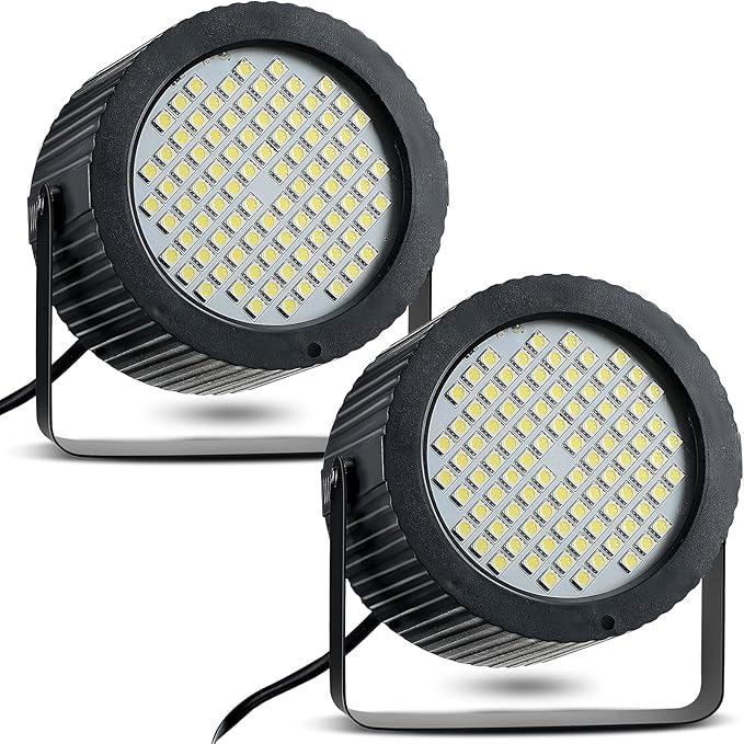 2 Pcs Bright White Strobe Light 88 LEDs Flash Party Lighting Speed and Sound by Funtery