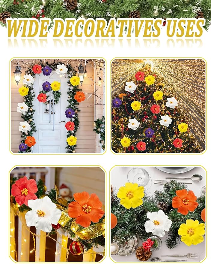 5 PCS Hawaiian Hibiscus Artificial Flowers - Image 5