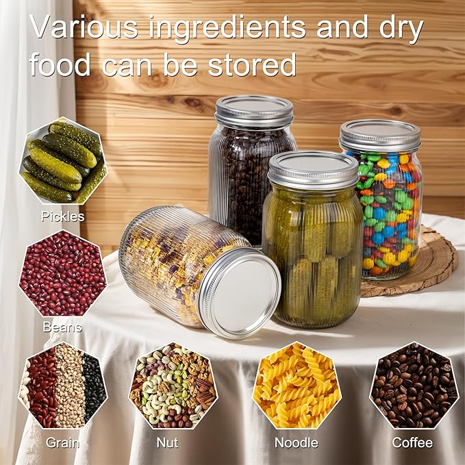 WELLIFE Large Mason Jars, Overnight Oats, Meal Prep - Image 3