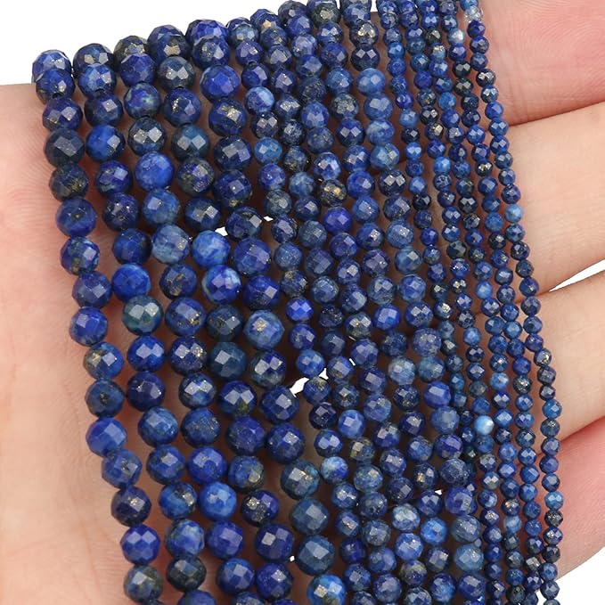 Song Xi 120pcs 3mm Natural Dark Lapis Lazuli Gemstone Beads Faceted Round Loose - Image 3