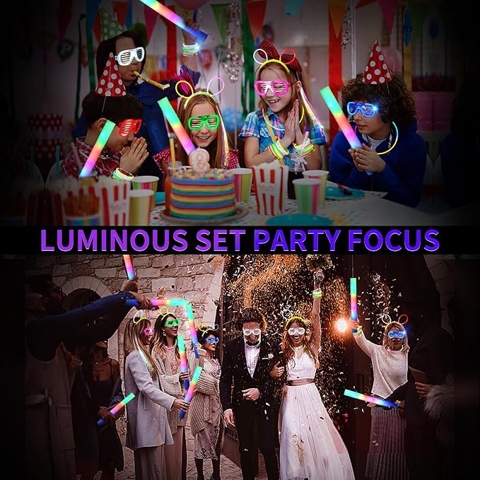 272 PCs Glow Party Supplies, 24 Foam Glow Sticks, 24 LED Glasses and 200 Glow - Image 4