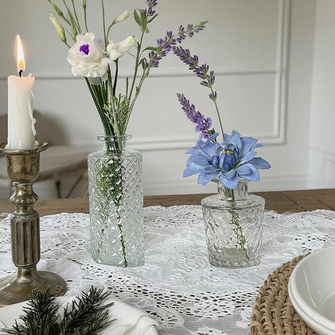 Glass Bud Vase Set of 3 Pcs Small Minimalist Vases - Image 3