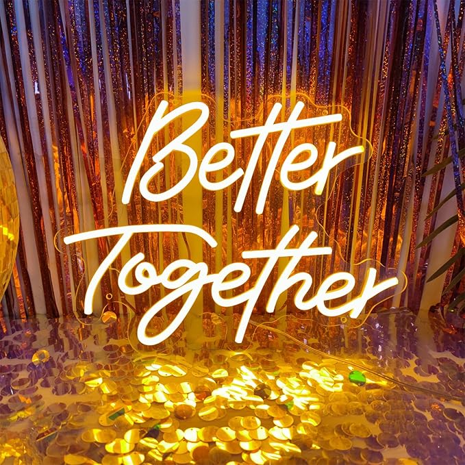 Better Together Neon Sign Better Together Wall Decor, Wedding Neon Sign Light by INSNEnNNeonSignsFactory1999
