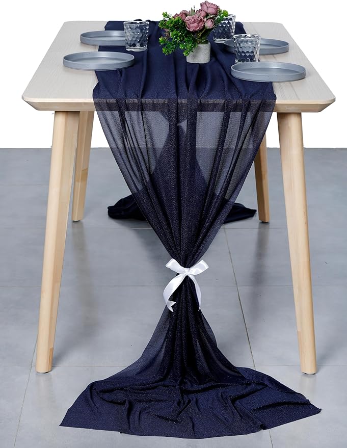 MDS 20 Pack 10ft Chiffon Table Runner 29 x 120 Inches Sheer Wedding Runner - Image 7