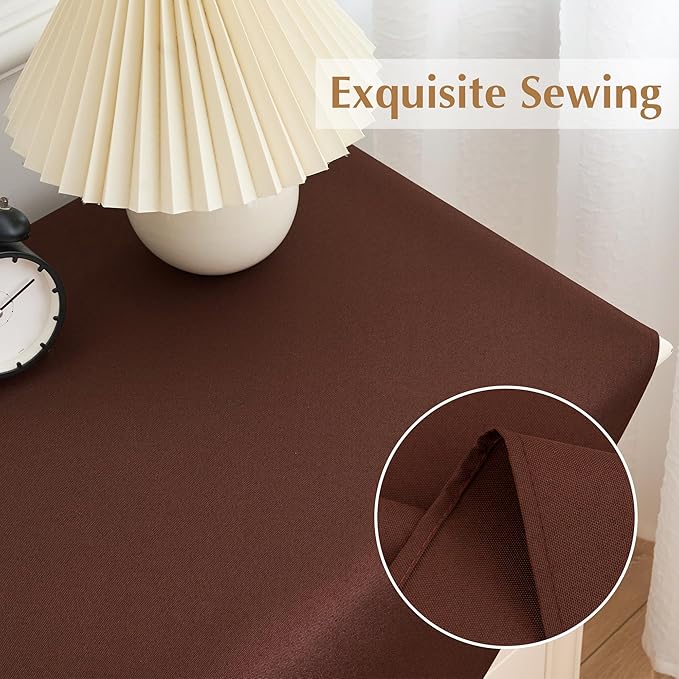 2 Pack Small Square Table Cloth 24X24 Inch Chocolate Washable Fabric Tablecloth - Image 3