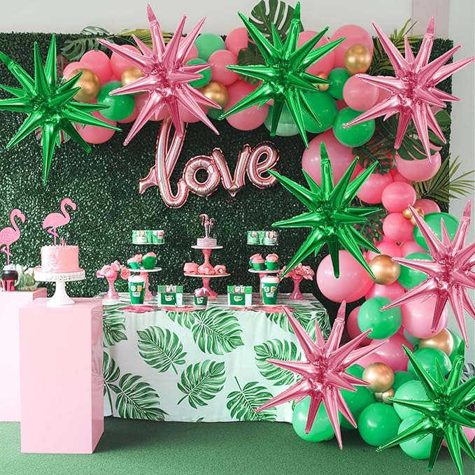 Pink Green Star Balloons - Image 5