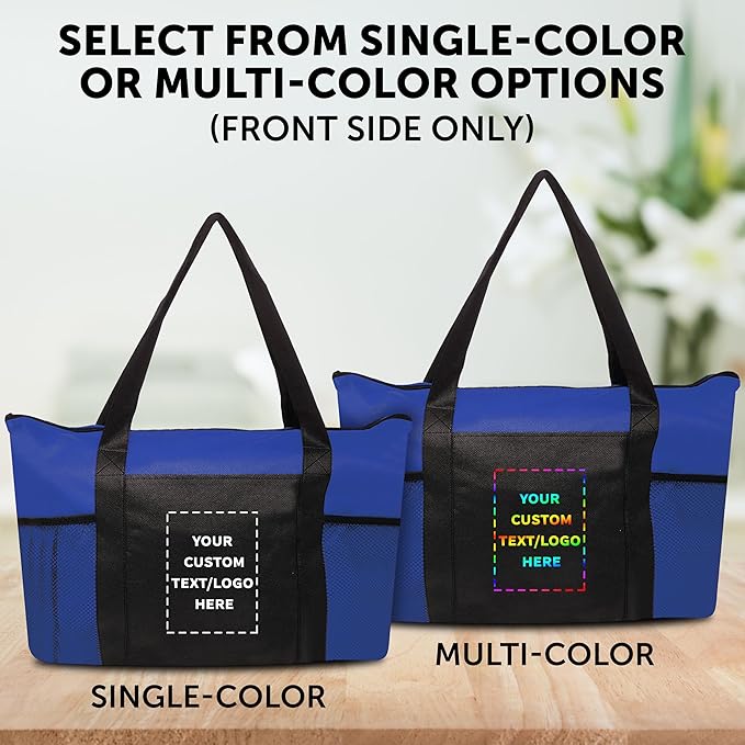 DISCOUNT PROMOS 50 Zippered Non-Woven Tote Bags Set - Image 6