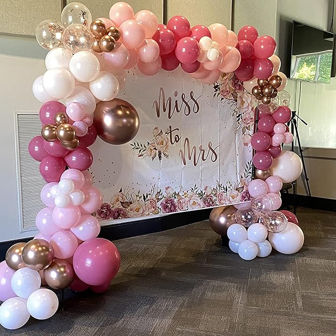 Togvu Dusty Rose Balloon Set, 60 Packs 12 Inch Retro Pink Metallic Chrome Rose - Image 7