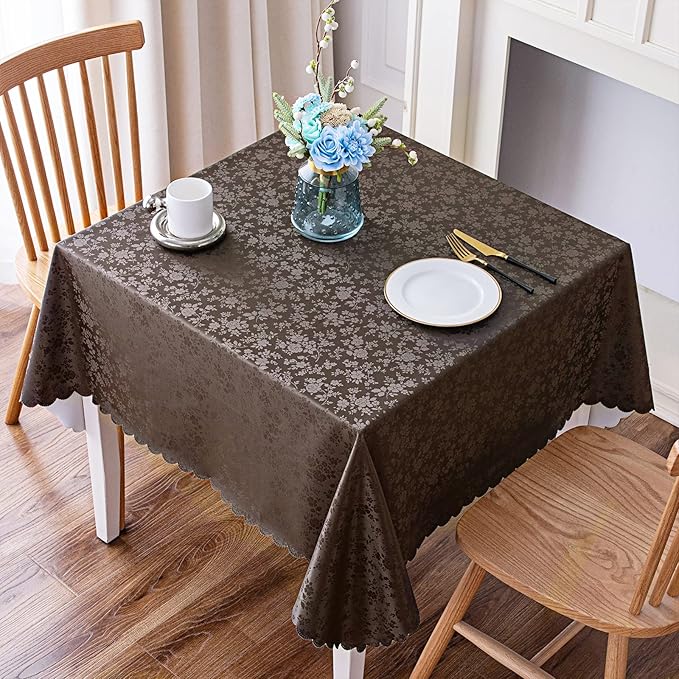 Smiry Square Table Cloth, Waterproof Heavy Duty Vinyl Tablecloths, Wipeable - Image 6