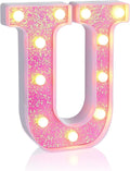 Foaky Pink Light up Letters，Pink Party Decorations, Girls Room Decor, Glitter by Foaky