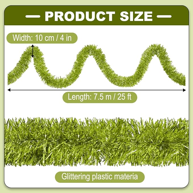 25 Feet Metallic Twist Tinsel Garland - Image 2