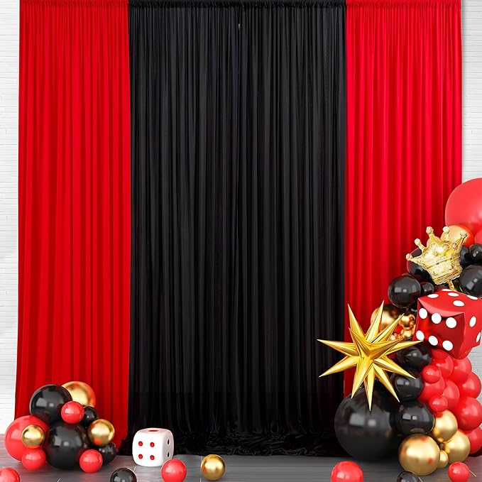 20ft x 15ft Red Wrinkle Free Backdrop Curtains - Image 7