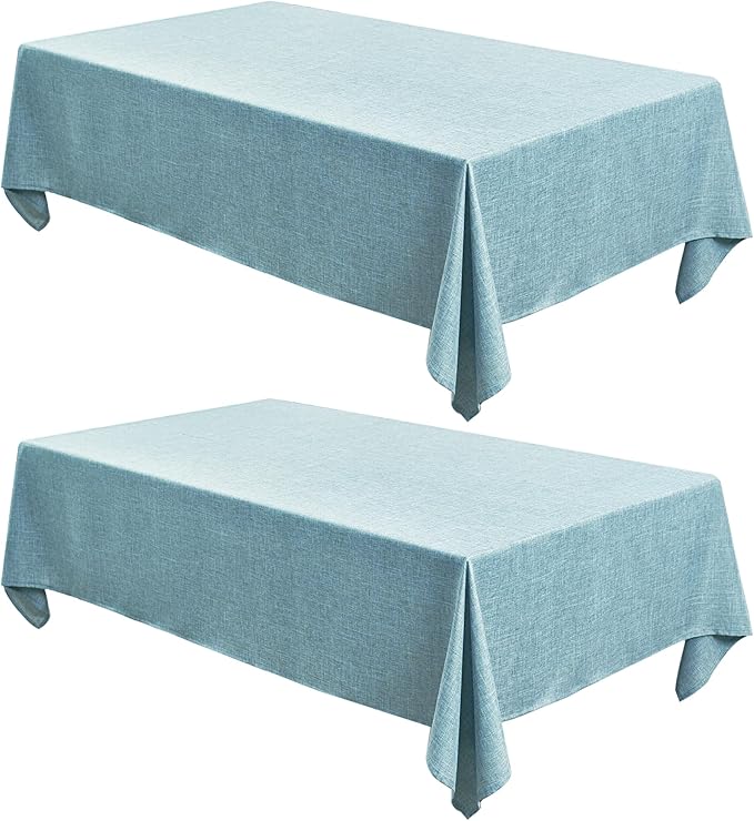 Fitable Textured Linen Tablecloths 2 Pack, Waterproof Fabric Rectangle Table by Fitable