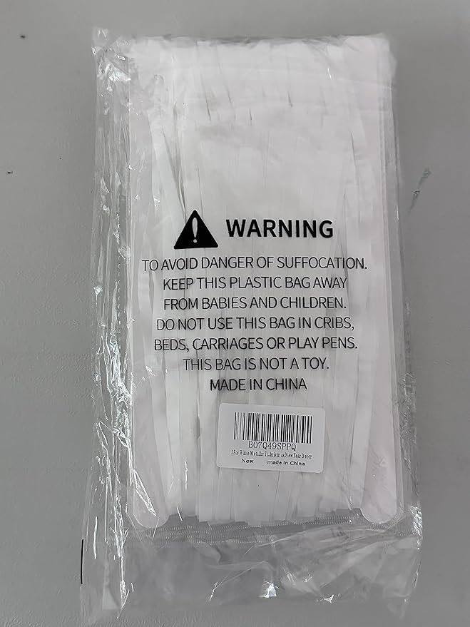 3Pcs White Metallic Tinsel Foil Fringe Curtains, 3.28ft x 6.56ft White Photo - Image 7