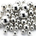 150Pcs Bright Silver Polished No Hole Faux Pearl Beads by Cusmation
