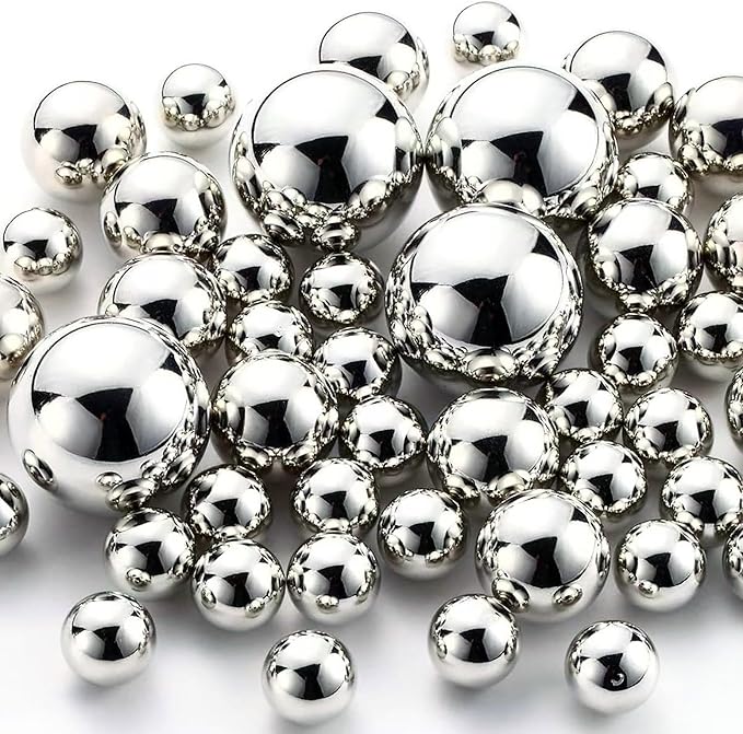 150Pcs Bright Silver Polished No Hole Faux Pearl Beads by Cusmation