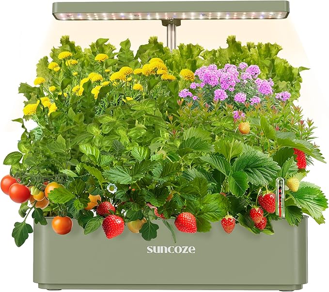 SUNCOZE Hydroponics Growing System Kit 12 Pods, 24W LED Grow Light Indoor Garden by SUNCOZE