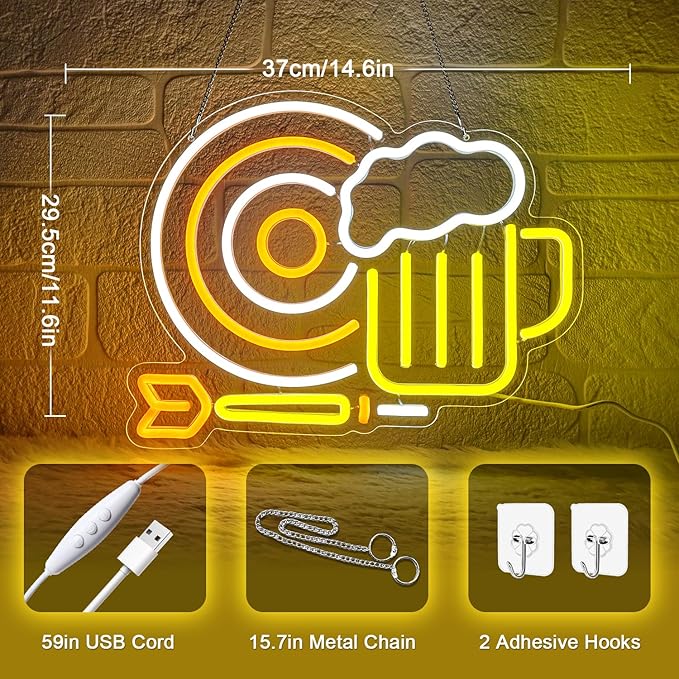 Beer Darts Neon Sign, Neon Signs - Image 3