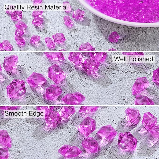uxcell 1000pcs Fake Ice Rocks, Dazzling Clear Resin Crushed Ice Sparkling Fake - Image 3