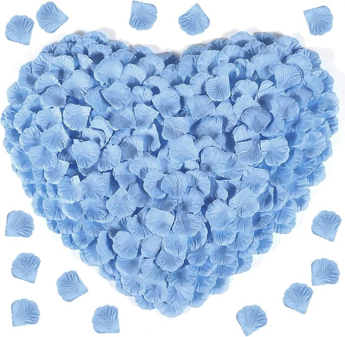1000 Pcs Light Blue Rose Petals Artificial Silk Flower Petals Romantic - Image 6