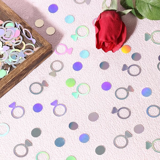 200PC Wedding Confetti for Tables Bachelorette Confetti Ring Confetti Scatters - Image 3
