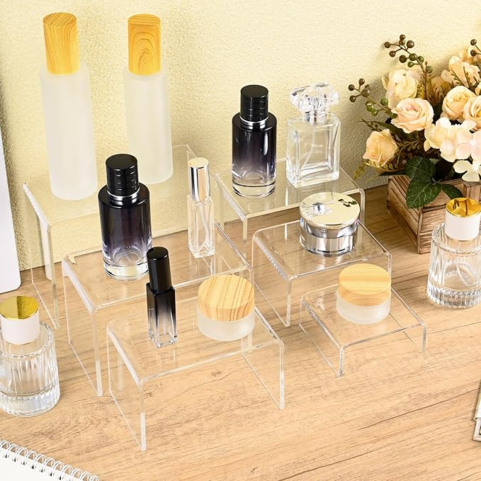 10 Pcs Acrylic Display Risers, 2 Sets Small Size Acrylic Risers Display Stands - Image 5