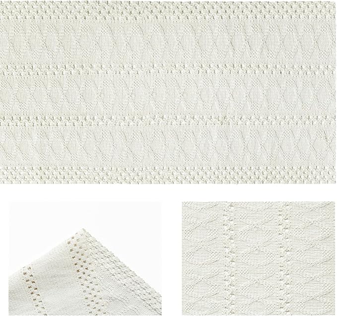 Artoid Mode Beige Farmhouse Woven Rustic Hollow Table Runner, Seasonal Holiday - Image 6
