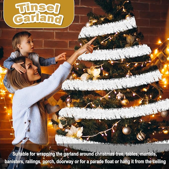 50 Feet Christmas Foil Fringe Banner Metallic Tassle Garland Metallic Backdrop - Image 3