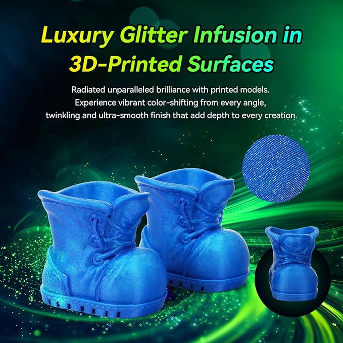 FLASHFORGE Xmas Series Rapid PLA Filament Aurora Blue, High Flow Speedy 3D - Image 4