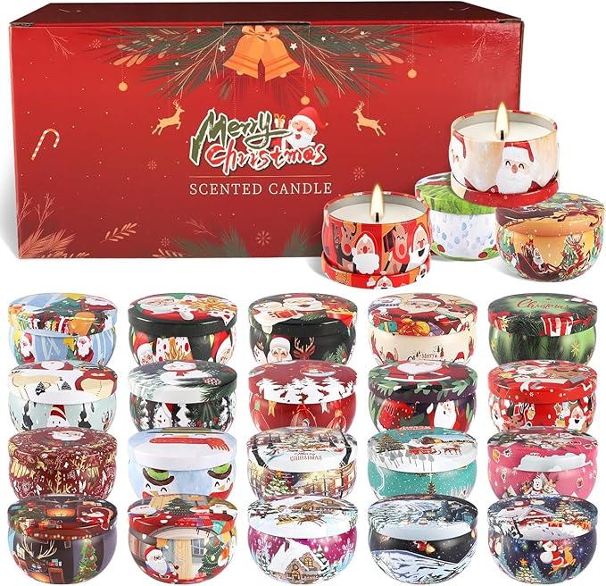 24 Pack Christmas Scented Candles Set - Image 3