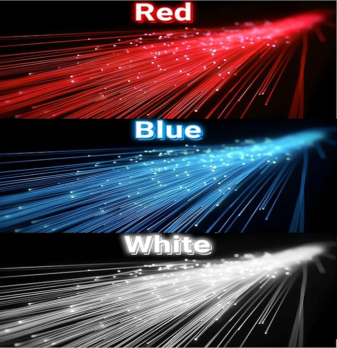48 PCS Red Blue White Glow Fiber Wands Sticks LED Light Wands 3 Modes Flashing - Image 3