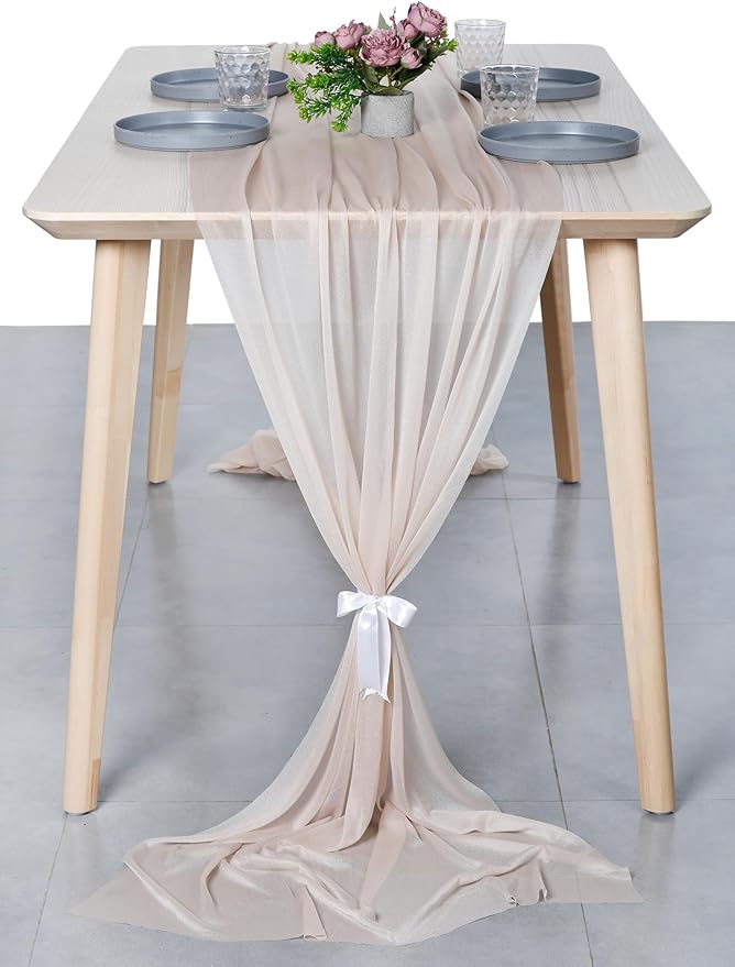 MDS 25 Pack 10ft Chiffon Table Runner 29 x 120 Inches Sheer Wedding Runner - Image 7