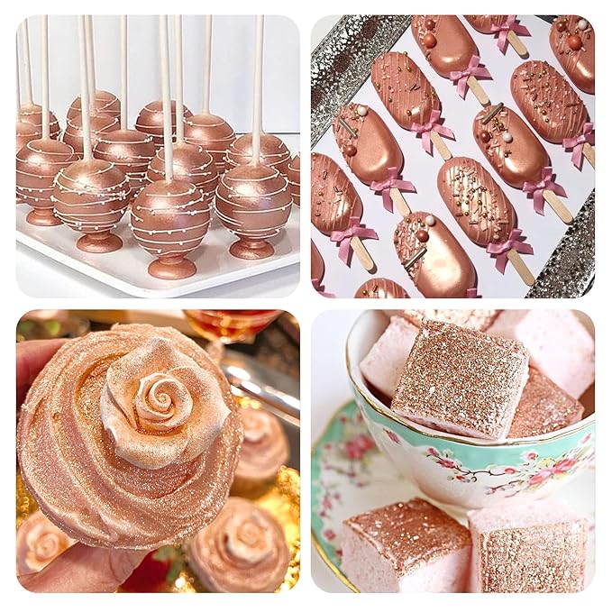 Rose Gold Edible Glitter Spray 10g Herbeklab Edible Rose Gold Glitter - Image 4