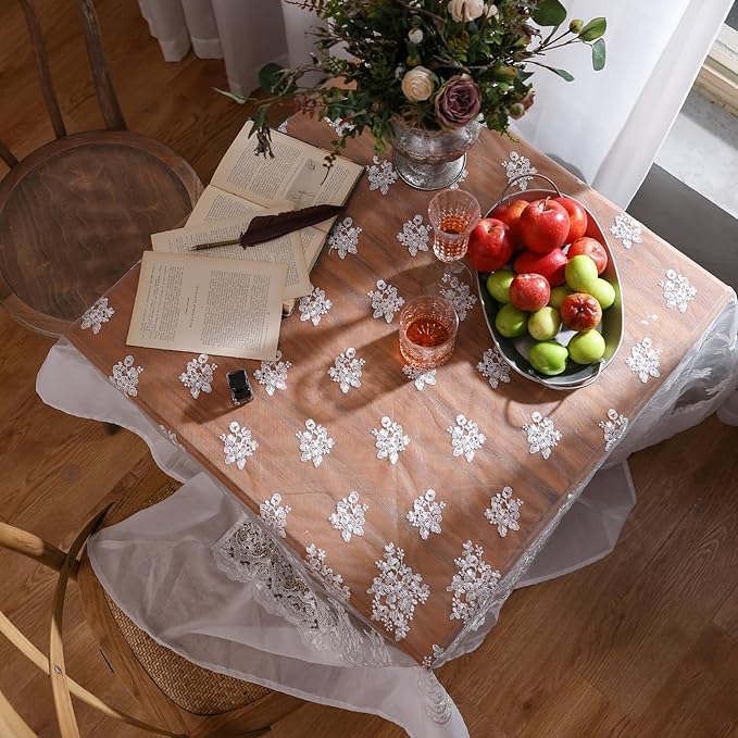 patdrea Designer White Lace Elegant Tablecloth - Image 7