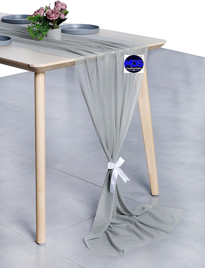 MDS 2 Pack 10ft Chiffon Table Runner 29 x 120 Inches Sheer Wedding Runner - Image 3